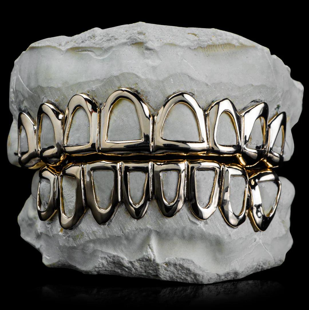 SOLID GOLD OPEN FACE GRILLZ