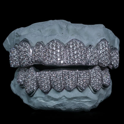 FULLY BUSTDOWN ICED GRILLZ (ZIG ZAG SETTING) ( CHOOSE YOUR DIAMOND )