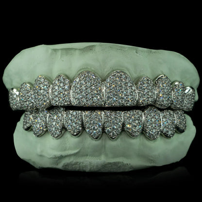 FULLY BUSTDOWN ICED GRILLZ (ZIG ZAG SETTING) ( CHOOSE YOUR DIAMOND )